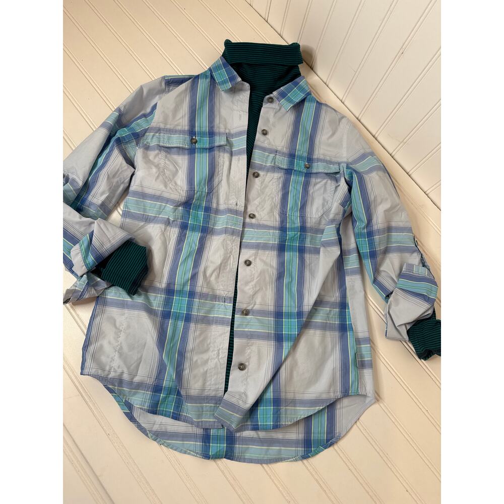 NWT Eddie Bauer Plaid Shirt & L.L. Bean Turtle Neck Sweater Bundle of 2 Size XS